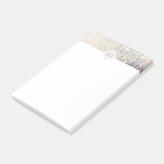 Post-it® monogramme de la parties scintillant iridescente o (Incliné)