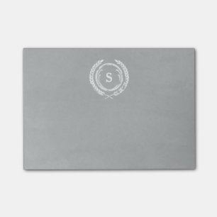 Post-it® Monogramme de laurier affligé par gris