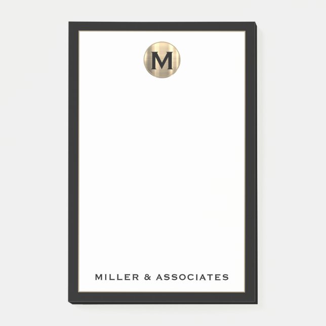 Post-it® Monogramme de luxe professionnel personnalisé Logo (Devant)