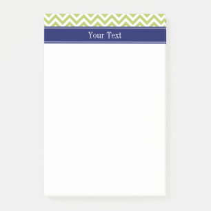 Post-it® Monogramme de nom Chevron Navy SLg Lime Key