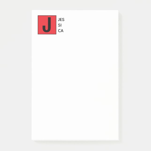 Post-it® Monogramme de nom professionnel élégant moderne (Devant)