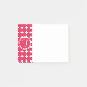 Post-it® Monogramme de point de polka rouge