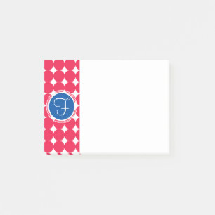 Post-it® Monogramme de point Polka bleu et rouge