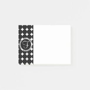 Post-it® Monogramme de point Polka Noir