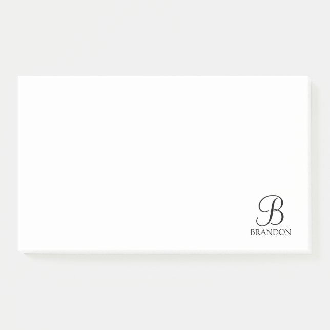 Post-it® Monogramme de script personnalisé et Bloc-notes de (Devant)