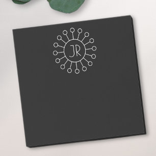 Post-it® Monogramme de style Logo Vintage cool Noir et bl