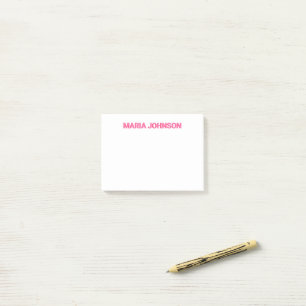 Post-it® Monogramme d'ombre personnalisé rose initial