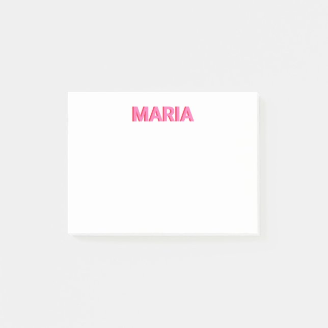 Post-it® Monogramme d'ombre personnalisé rose initial (Devant)