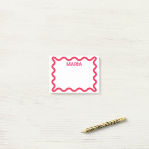 Post-it® Monogramme d'ombre personnalisé rose initial