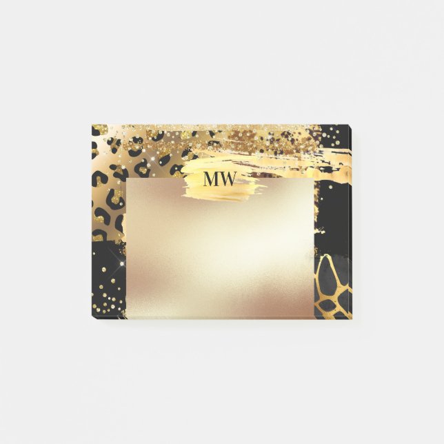 Post-it® Monogramme du poster de animal de parties scintill (Devant)