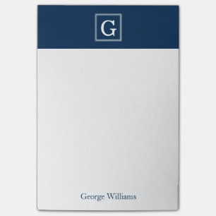 Post-it® Monogramme élégant de carré de bleu