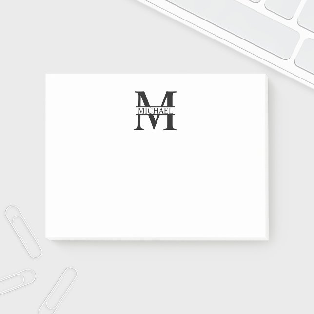 Post-it® Monogramme et nom personnalisés (Créateur téléchargé)