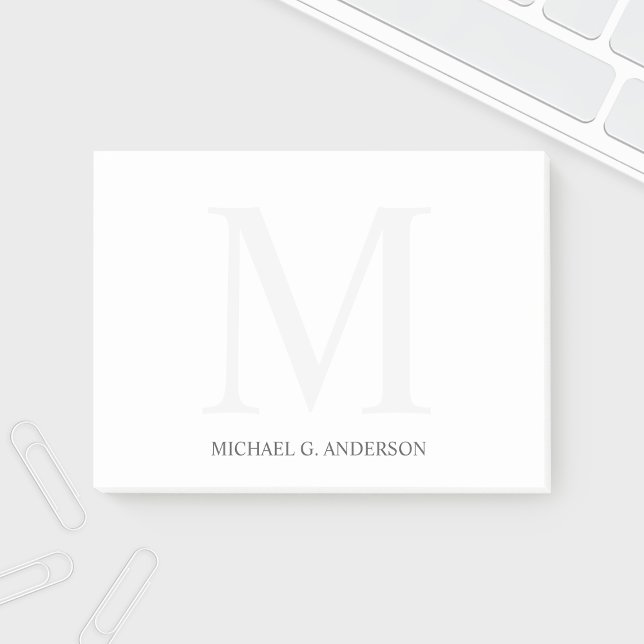 Post-it® Monogramme et nom personnalisés (Créateur téléchargé)