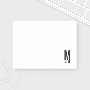 Post-it® Monogramme et nom personnalisés modernes