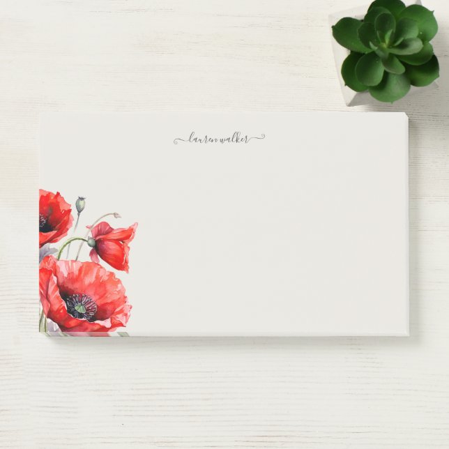 Post-it® Monogramme floral rouge (Bureau)