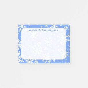 Post-it® Monogramme Hiver Flambeaux de neige sur Cornflower