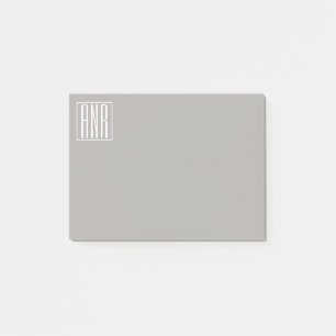 Post-it® Monogramme initial   Blanc sur gris clair