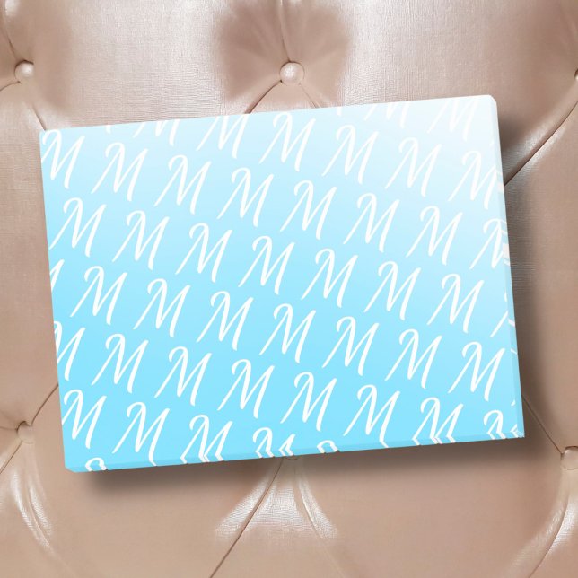 Post-it® Monogramme initial pastel bleu dégradé moderne chi (Créateur téléchargé)