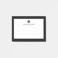 Monogramme métallique brossé minimal en argent noi