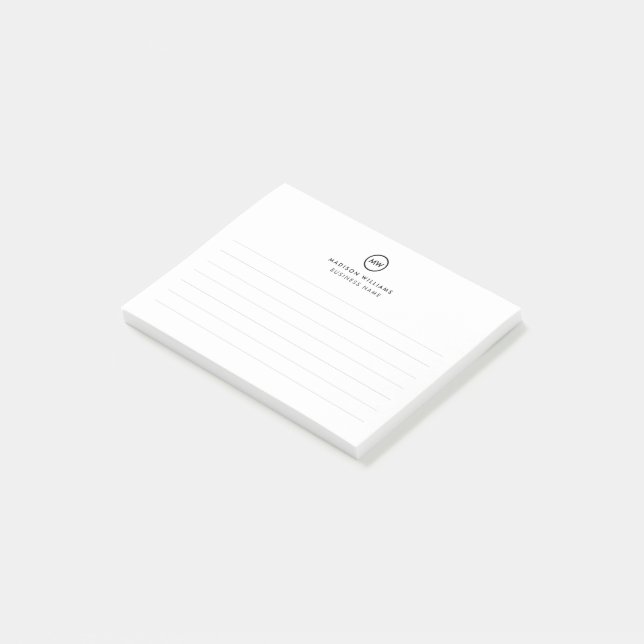 Post-it® Monogramme minimal du client (Incliné)