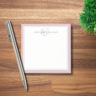 Post-it® Monogramme minimaliste à deux bordures en écriture