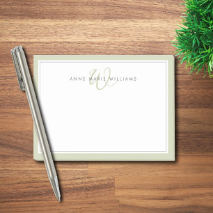 Post-it® Monogramme minimaliste à deux bordures en vert sau
