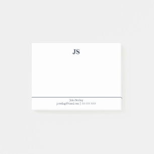 Post-it® Monogramme minimaliste bleu foncé