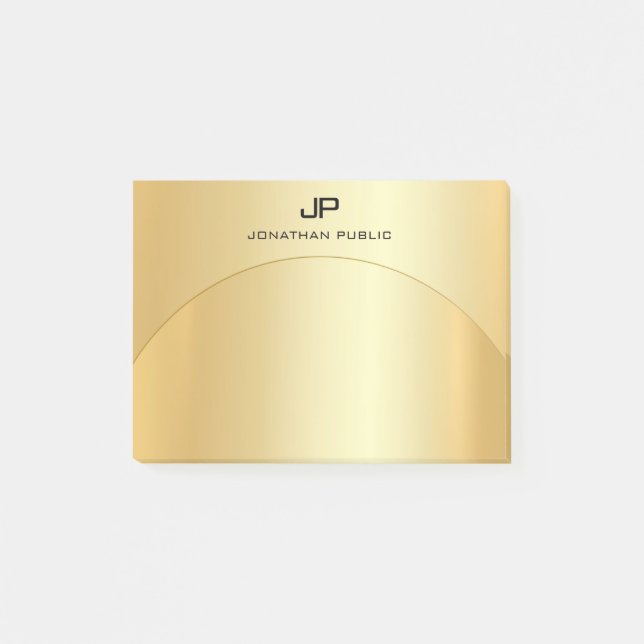Post-it® Monogramme Modèle Gold tendance look élégant (Devant)