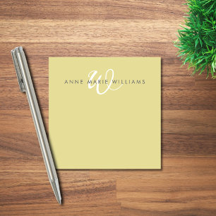 Post-it® Monogramme moderne Chartreuse blanc en écriture