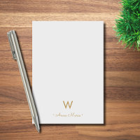 Monogramme Moderne Gris Clair Or Script