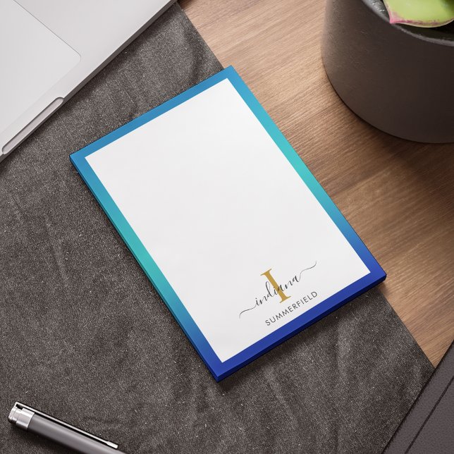 Post-it® Monogramme moderne Initiale Élégant Script Busines (Modern Monogram Initial Elegant Script Business Post-it Notes)