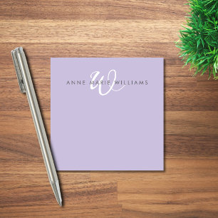 Post-it® Monogramme Moderne Lavande Écriture Blanche