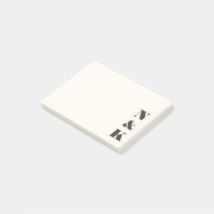 Post-it® Monogramme Moderne Minimaliste Crème Marron Person