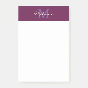 Post-it® Monogramme Moderne Rose Fuchsia et Lavande