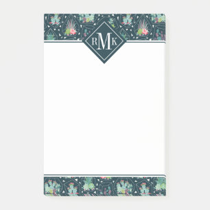 Post-it® Monogramme  Motif des succulents géométriques