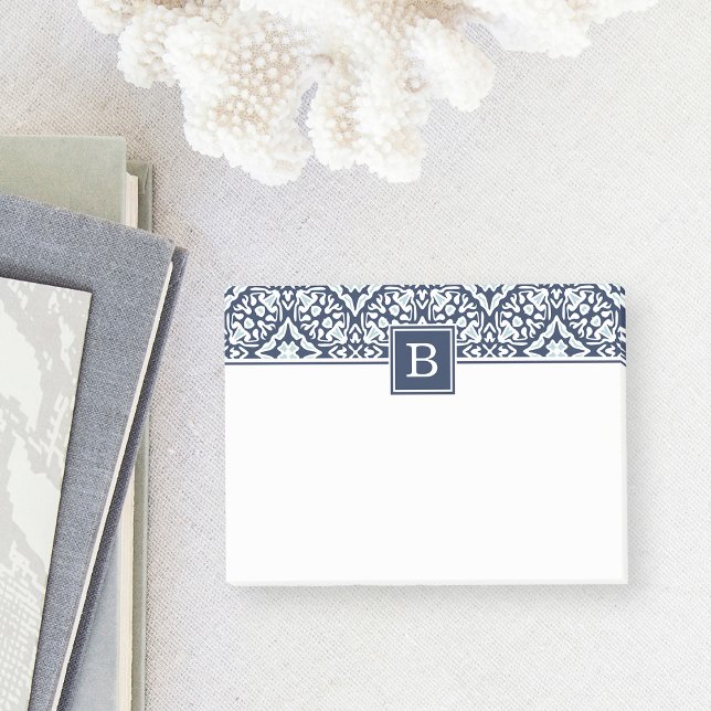 Post-it® Monogramme Motif méditerranéen de la Marine (Créateur téléchargé)