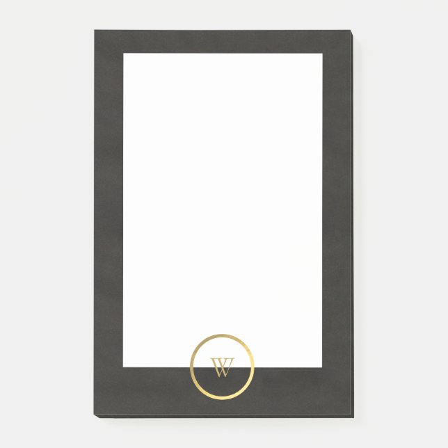 Post-it® Monogramme noir Chalkboard or Fusion simple modern (Devant)