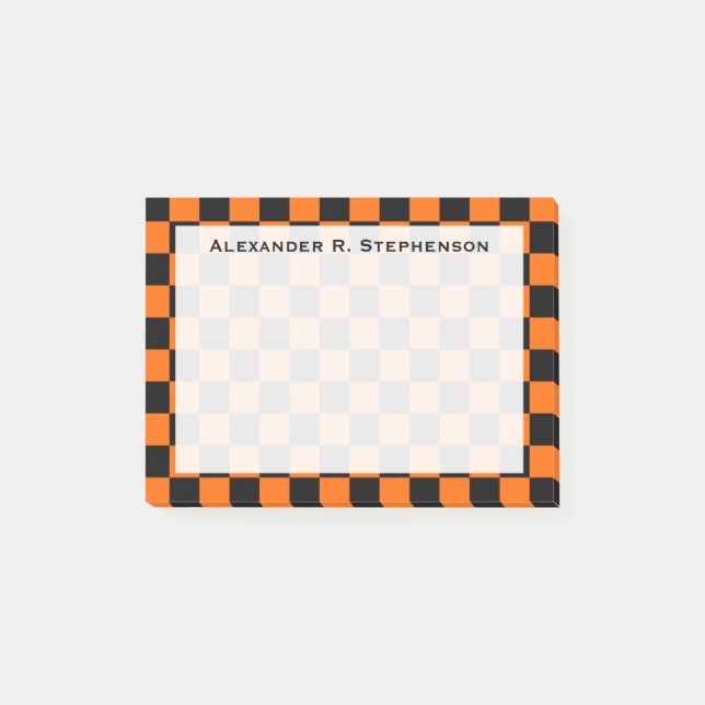 Post-it® Monogramme noir et orange (Devant)