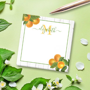 Post-it® Monogramme oranges rustiques agrumes aquarelle boi