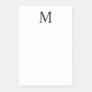 Post-it® Monogramme personnalisé et notes post-it de nom