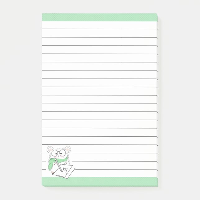 Post-it® Monogramme Petit Hamster Vert (Devant)