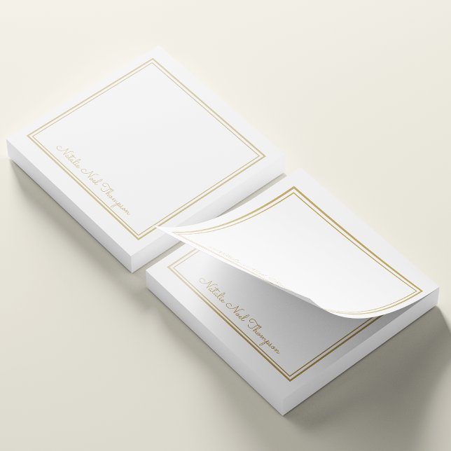 Post-it® Monogramme professionnel personnalisé Nom Or (Créateur téléchargé)
