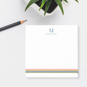 Post-it® Monogramme Rayures Rétro Minimaliste