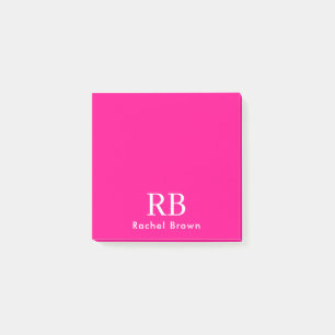 Post-it® Monogramme rose chaud Élégant fille minimaliste