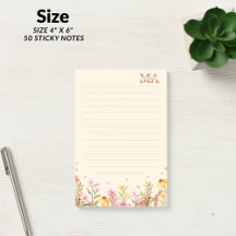 Monogramme rose Moderne Minimaliste Post-it Notes