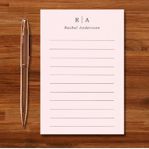 Post-it® Monogramme rose pâle minimaliste