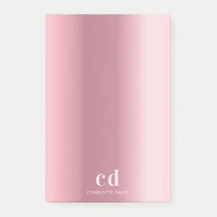 Post-it® monogramme rose pâle nom glamour
