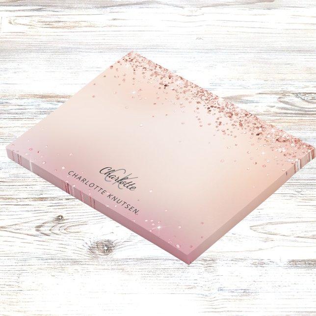 Post-it® Monogramme rose pâle rose (Créateur téléchargé)
