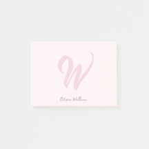 Monogramme rose rose rose moderne minimaliste fémi