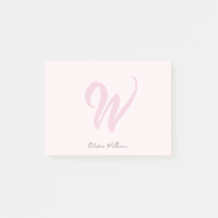 Post-it® Monogramme rose rose rose moderne minimaliste fémi